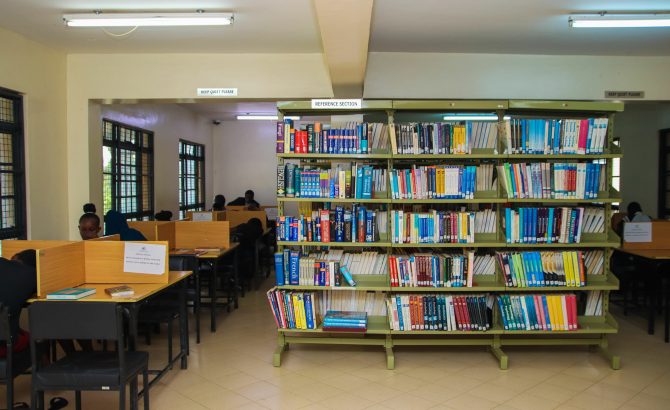 Students accessing library